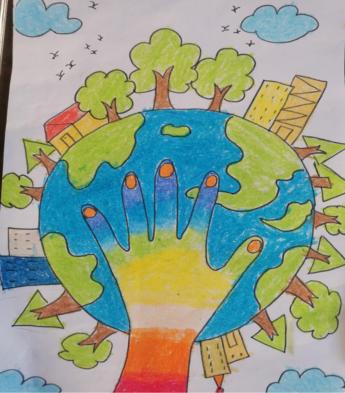 我的环保梦—券桥镇小营小学美术社团环保绘画比赛