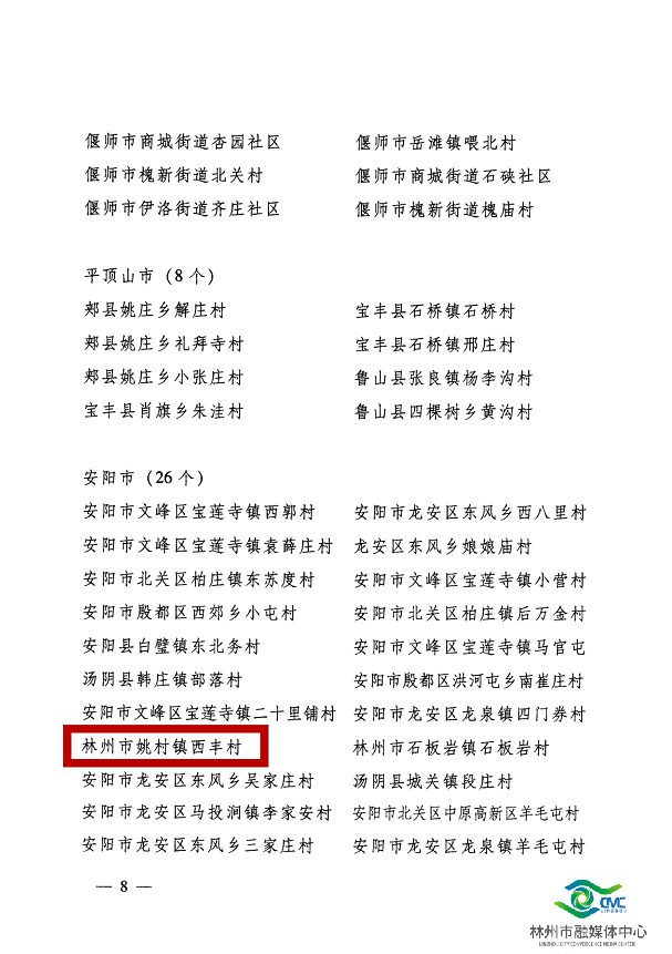 《河南省爱卫会关于命名2020年度河南省健康乡镇,健康村庄,健康单位的