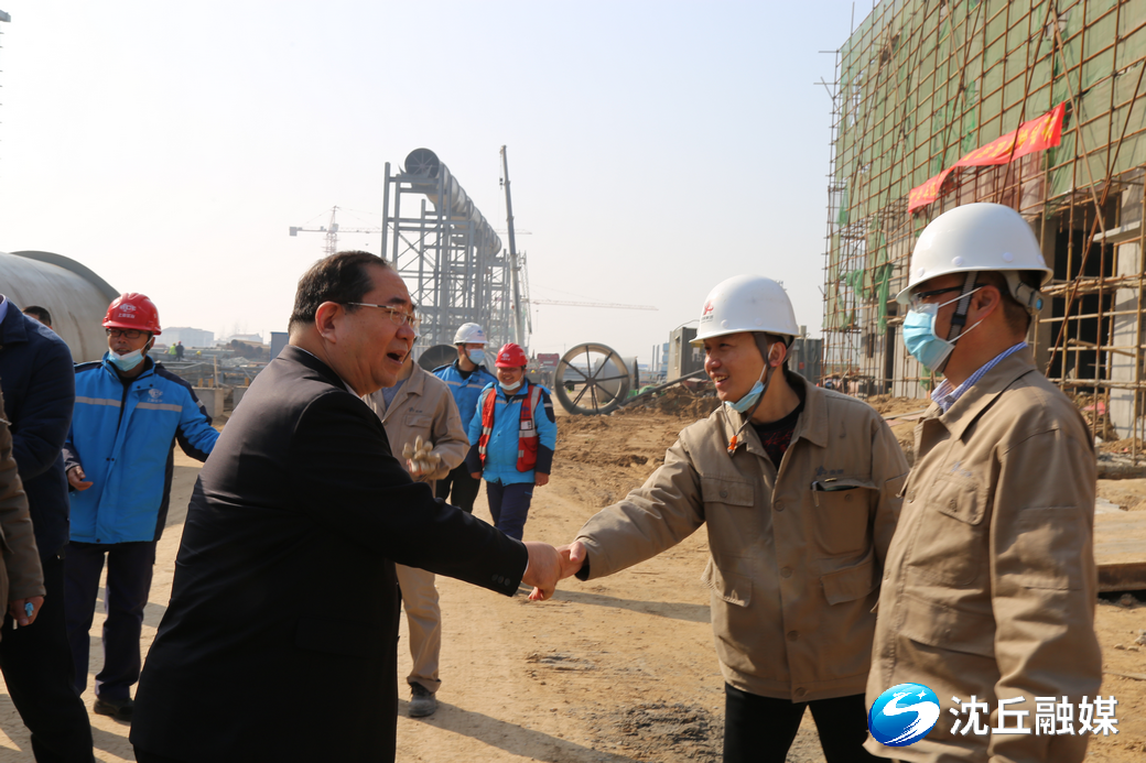 沈丘市市长丁福浩到我县看望慰问安钢周口钢铁项目建设者